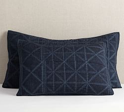 The Emily &amp; Meritt&#160; Indigo Stitch Cotton Sham