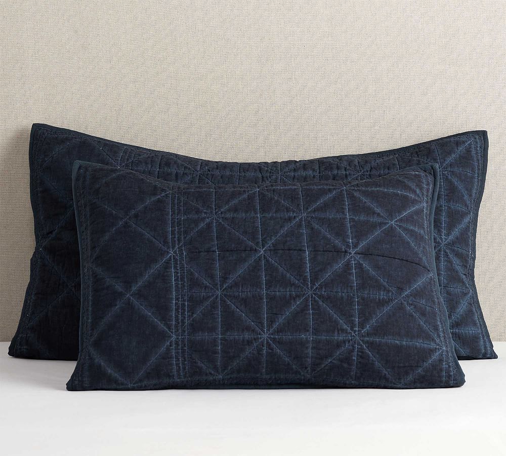 The Emily &amp; Meritt&#160; Indigo Stitch Cotton Sham