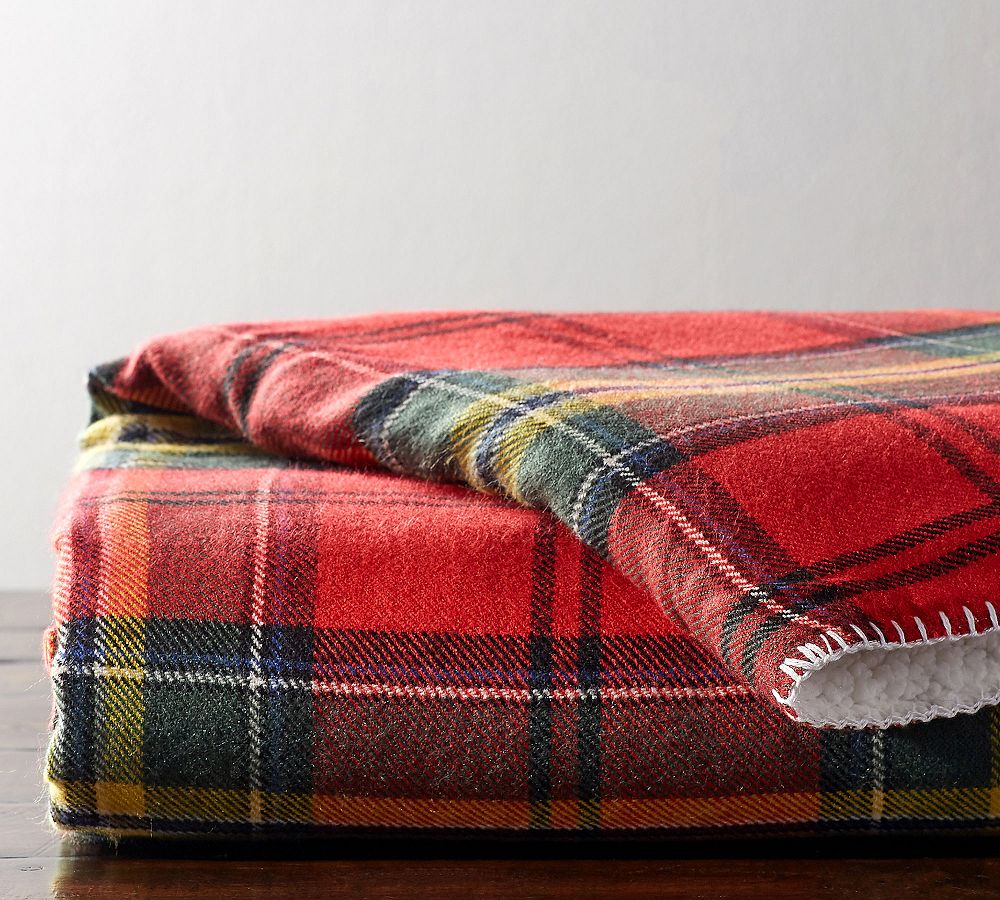 Oakley Sherpa Back Plaid Throw