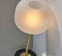Nausica Ribbed Glass Table Lamp (14&quot;)