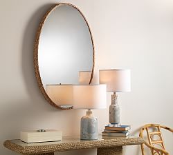 Archie Braided Seagrass Oval Wall Mirror