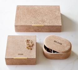 Avalon Medium Suede Jewelry Box