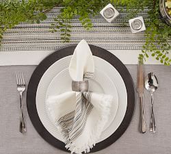 Striped Cotton Fringe Napkins - Set of 6