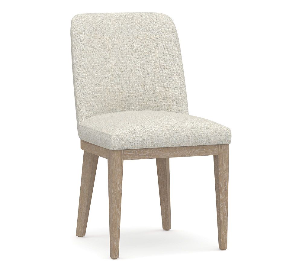 Open Box: Layton Upholstered Dining Side Chair, Seadrift Leg, Performance Boucle Oatmeal