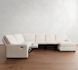 Turner Square Arm Power Reclining L-Shaped Chaise Sectional - Storage Available (146&quot;&ndash;158&quot;)