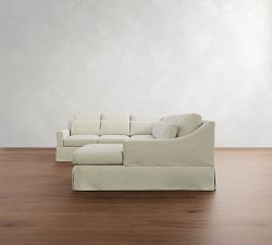 York Slope Arm Deep Seat Slipcovered 4-Piece Chaise Sectional (121&quot;)