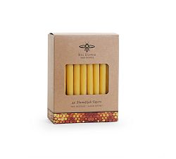 Handcrafted Beeswax Menorah Tapers, Set of 45