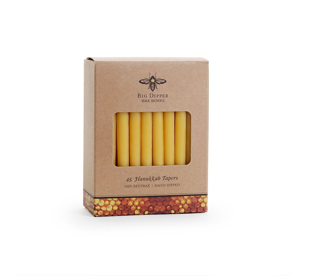 Handcrafted Beeswax Menorah Tapers, Set of 45