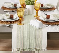 Striped Cotton Fringe Table Runners