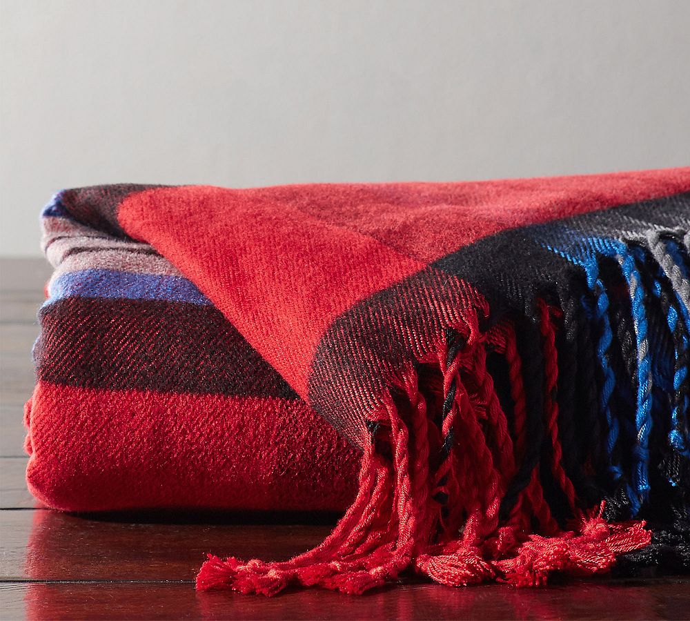 Garnet Plaid Oversized Throw