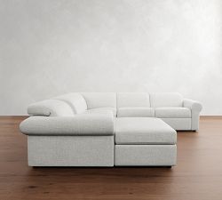 Ultra Lounge Roll Arm Reclining 7-Piece Wedge Sectional (130&quot;)