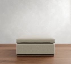 Dream Wide Arm Wood Base Sectional Storage Ottoman