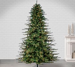 Lit Faux Norfolk Pine Christmas Trees
