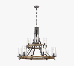 Steffens Iron &amp; Textured Glass Tiered Chandelier (33&quot;)