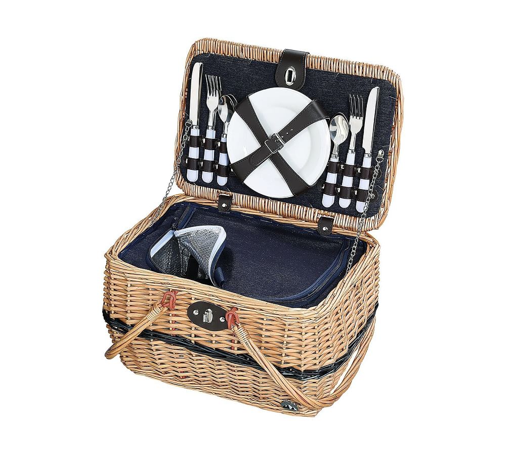 Remington Woven Picnic Basket - Set for 4
