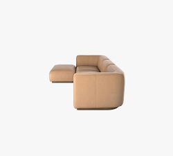 Mila Leather 3-Piece Chaise Sectional