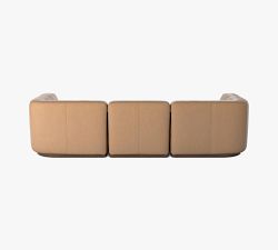 Mila Leather 3-Piece Chaise Sectional