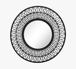 Aubrey Round Bamboo Wall Mirror