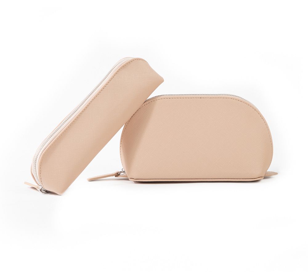 Evie Vegan Leather Cosmetic &amp; Brush Case