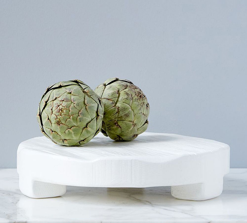 Open Box: White Reclaimed Wood Round Pedestal