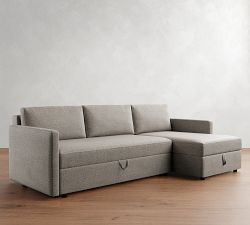 Pacifica Slim Arm Foldback Sleeper Sectional - Storage Available (101&quot;)
