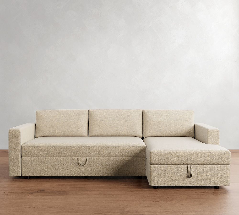 Pacifica Wide Arm Foldback Sleeper Sectional - Storage Available (106&quot;)
