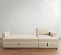 Pacifica Wide Arm Foldback Sleeper Sectional - Storage Available (106&quot;)
