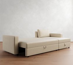 Pacifica Wide Arm Foldback Sleeper Sectional - Storage Available (106&quot;)