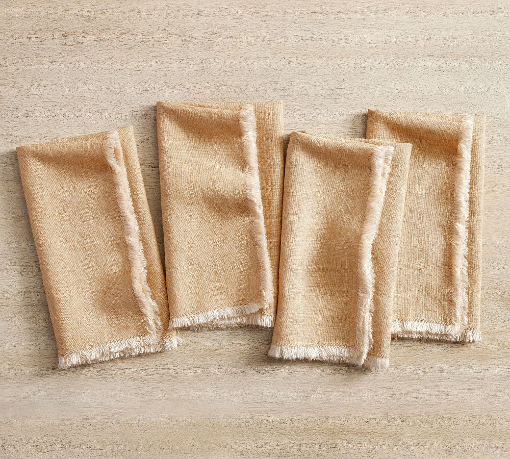 Frayed Oversized Linen Napkins - Set of 4