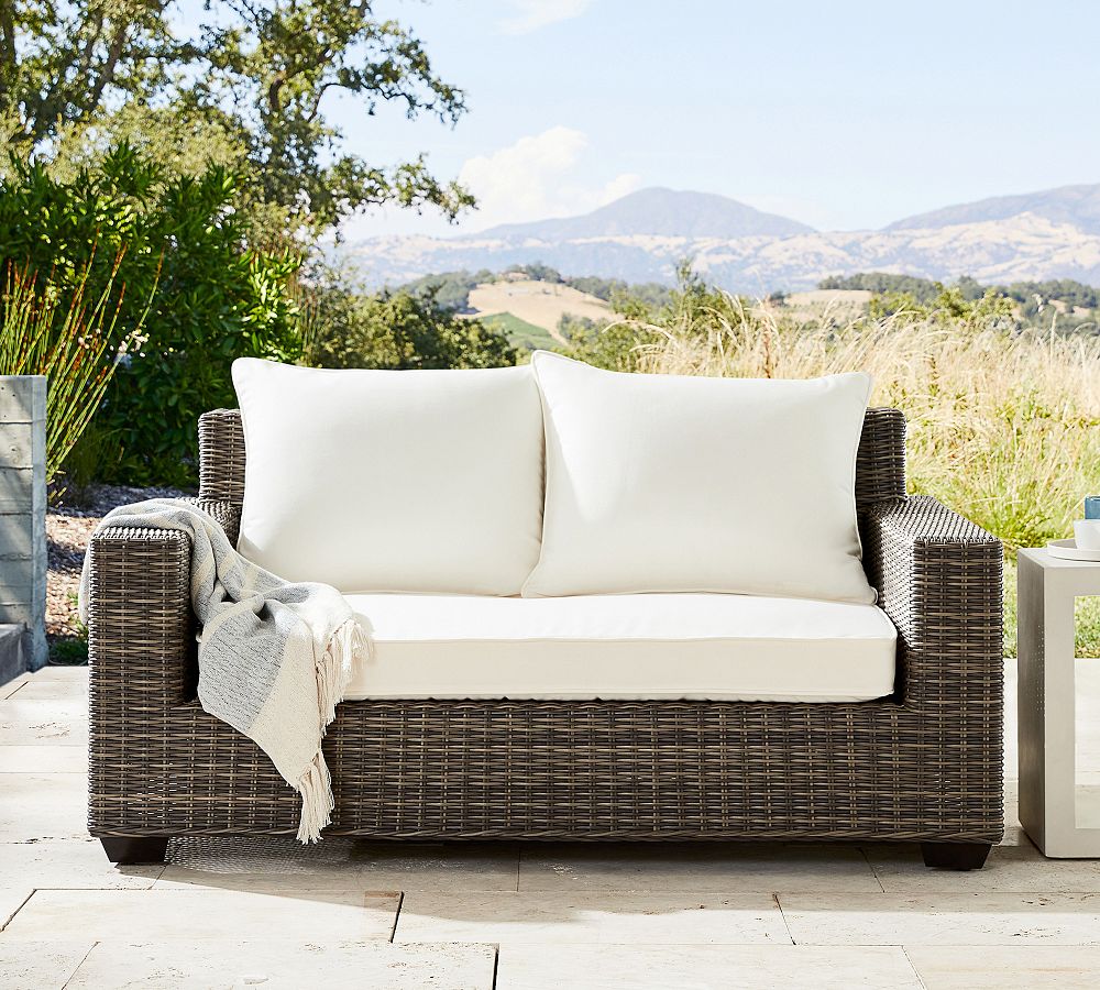 Torrey Wicker Square Arm Outdoor Loveseat (62&quot;)