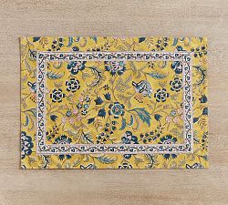Bette Floral Block Print Cotton Placemats - Set of 4