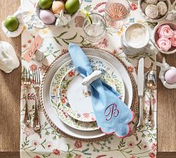 Scallop Border Cotton/Linen Napkins - Set of 4