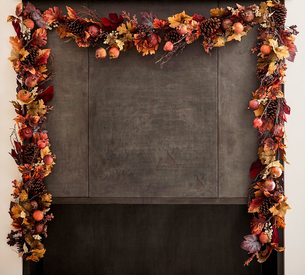 Faux Pomegranate &amp; Pinecone Garland