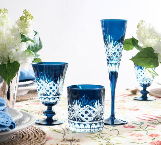 Antique Cut Champagne Flutes - Set of 4