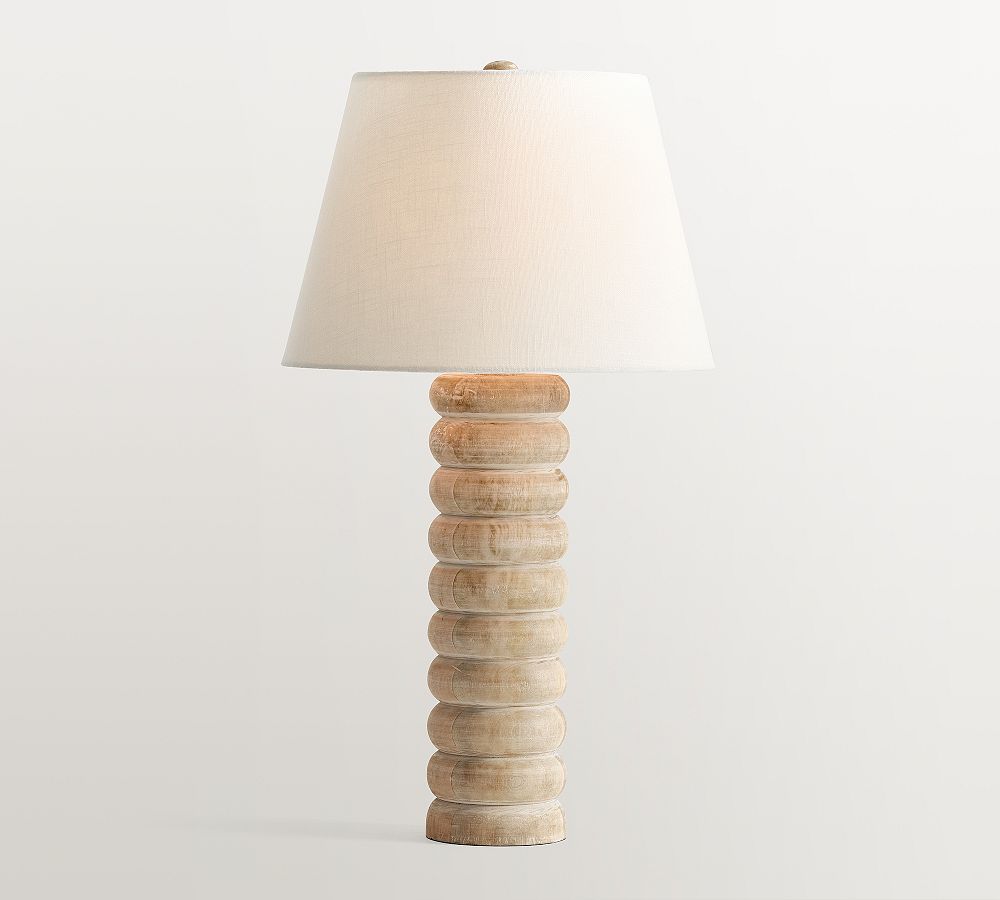 Delilah Stacked Wood Table Lamp (30&quot;)