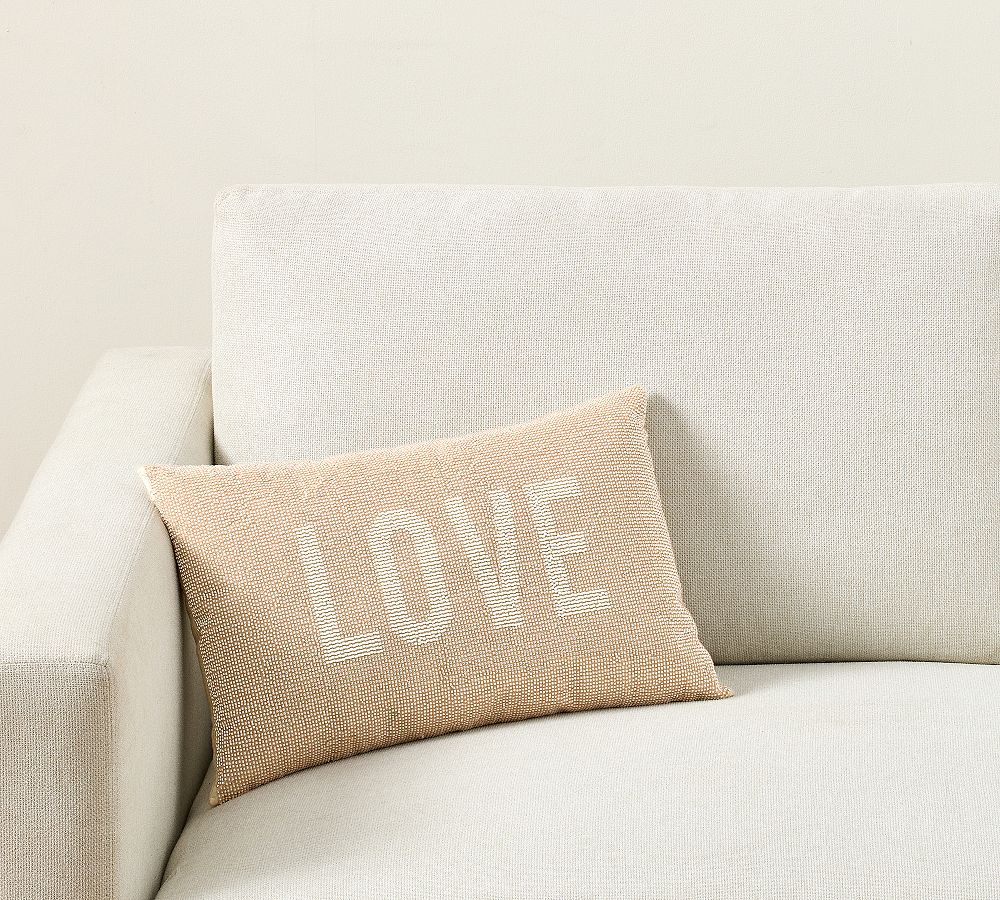 Love Beaded Lumbar Pillow