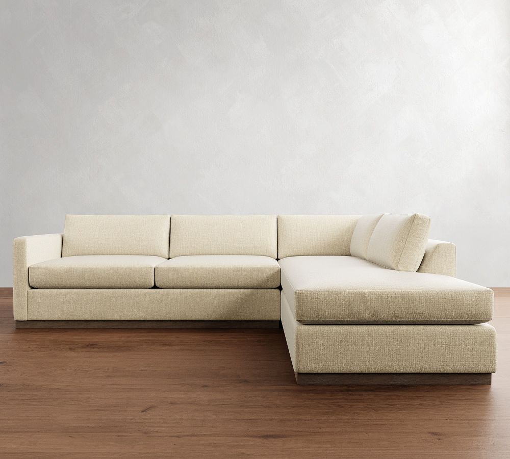 Carmel Slim Arm Wood Base Return Bumper Sectional (112&quot;&ndash;124&quot;)