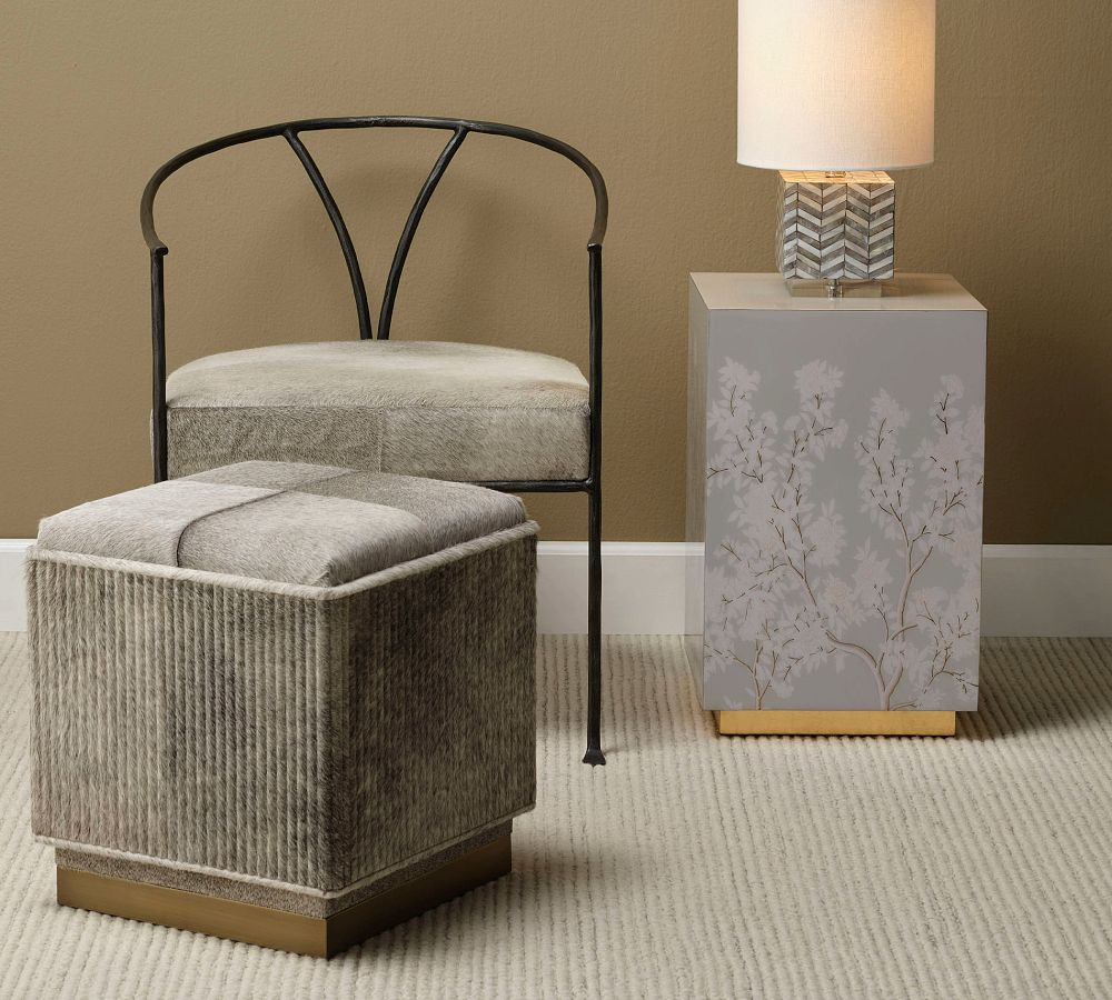 Brynley Hair-On-Hide Ottoman