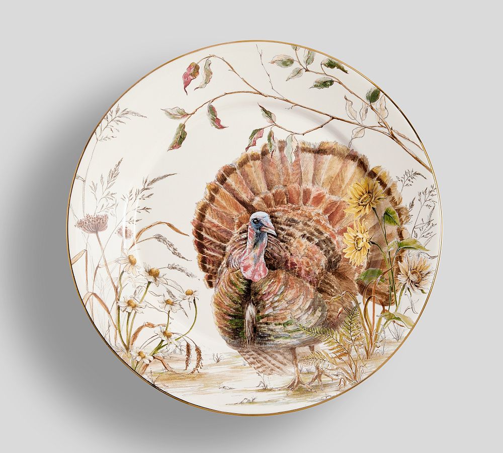 Bedford Harvest Turkey Stoneware Salad Plates - Set of 4