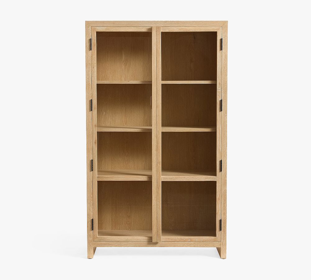 Open Box: Folsom Glass Cabinet 49" - Cerused Natural