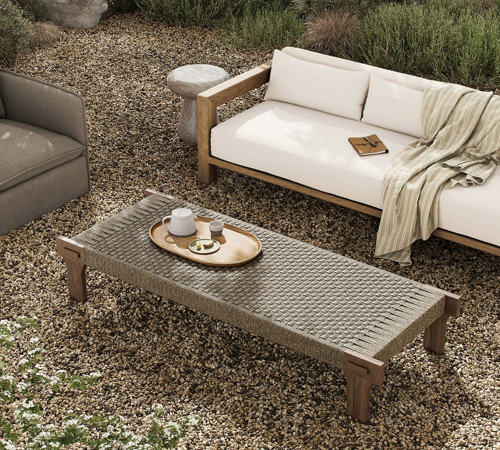 Mercy Teak Rectangular Outdoor Coffee Table (77&quot;)
