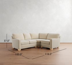 Buchanan Modern Square Arm 3-Piece Wedge Sectional (98&quot;)
