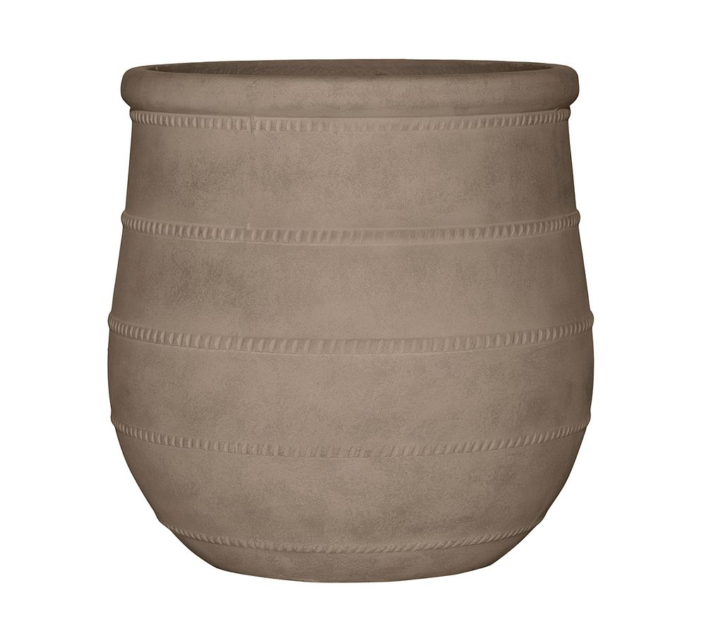 Nika Handcrafted Ficonstone Indoor/Outdoor Planter, 20” - Whitewash