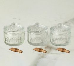 Bistro Glass Salt, Sugar, and Spice Cellar, Set of 3