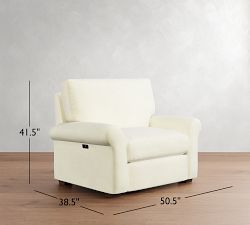 PB Comfort Modern Roll Arm Power Recliner