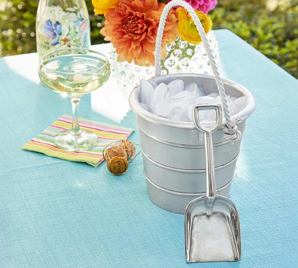 Beach Recycled Aluminum Ice Bucket and Server