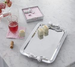 Bow Beaded Recycled Aluminum Napkin Box Set
