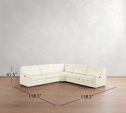 PB Comfort Modern Square Arm Power Reclining L-Shaped Sectional - Storage Available (119&quot;-133&quot;)