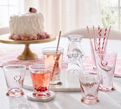 Heart Embossed Drinking Glasses