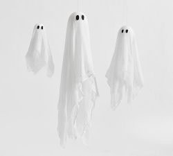 Lit Hanging Ghosts - Set of 3